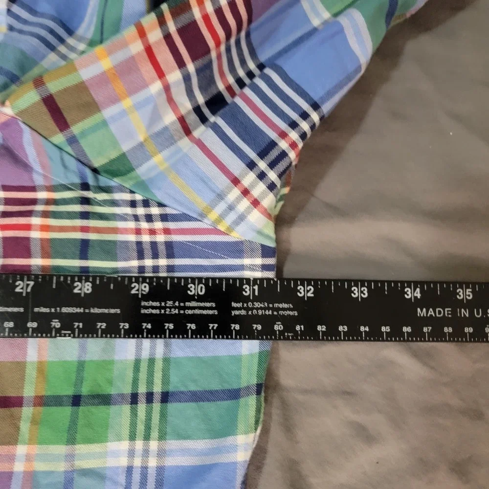 Polo Ralph Lauren Shirt Mens 3XB Multicolored Plaid Button Down SS Flesh Pony
